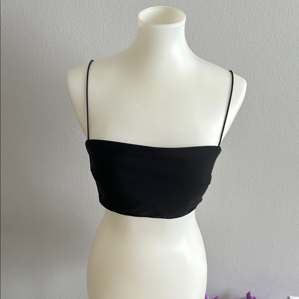 Shade & Shore Black Fitted Bustier Bikini Top